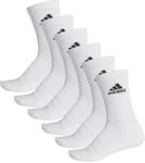 adidas 6 Paar Cushion Crew Socken, Top:White/White/White/White Bottom:White/White, XL
