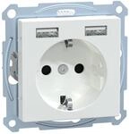 Schneider Electric Merten Schuko-USB-Steckdose, USB Typ A+A, System M, Unterputz, 35