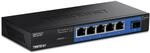 TRENDnet, TEG-S51SFP, 5-Port Gigabit Compact Metal Desktop Switch mit SFP-Steckplatz,