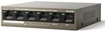 Tenda 6-Port Fast Ethernet PoE Switch mit 4 PoE+ Ports, Uplink-& NVR-Port | 58W