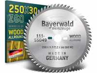 Bayerwald - HM Kreissägeblatt Ø 250 mm x 30 mm x 60 Z (Für Weichholz,...