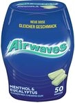 Airwaves Kaugummi | Menthol & Eucalyptus | Blau, zuckerfrei | 1 Dose (1 x 50 Dragees)