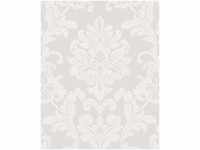 marburg Tapete Barock Weiß Floral und glänzend Vliestapete für Wohnzimmer oder