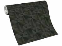 Vlies Tapete Design 3D Optik schwarz metallic schimmer geometrisch 10106-15...