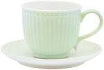 Greengate Tasse mit Untersetzer Alice Pale Green