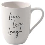 Villeroy & Boch - Statement, Becher mit Henkel, Live Love Laugh, 280ml, Premium