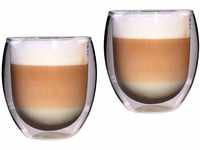 Feelino Latte Macchiato Gläser Doppelwandig, 2er-Set Kaffee Gläser,...