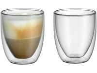 WMF Kult doppelwandige Cappuccino Gläser Set 2-teilig, 250ml, Schwebeeffekt,