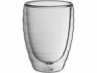 Kela Latte Macchiato Glas, Cesena, 2-tlg, Doppelwandiges Glas, 350 ml, 12412,