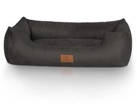 Knuffelwuff Hundebett Dreamline aus Velours M-L 85 x 63cm Schwarz - abnehmbarer Bezug