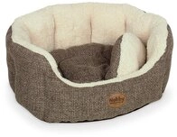 Nobby Komfortbett oval Alba, braun, 55 x 50 x 21 cm