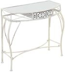 vidaXL Beistelltisch Franz&ouml;sischer Stil Metall 82x39x76 cm Wei&szlig;