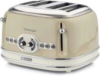 Ariete Vintage 156, 4-Scheiben-Toaster, Retro Toaster mit 6 Toaststufen,