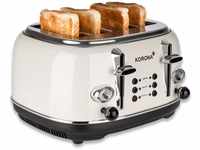 Korona 21676 Retro-Toaster | 4-Scheiben-Toaster | Creme | 6-stufige