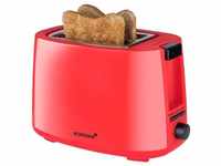 Korona 21132 Toaster | rot | 2 Scheiben Toaster | 750 Watt | mit Brötchenaufsatz