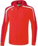 Erima Herren Jacke Liga 2.0 Trainingsjacke mit Kapuze, rot/dunkelrot/wei&szlig;, S,