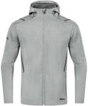 JAKO Herren Freizeitjacke Challenge mit Kapuze, Hellgrau-Meliert/Anthra Light, 3XL