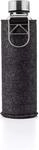 EQUA Trinkflasche Mismatch Silver 750 ml - Glasflasche mit Schutzh&uuml;lle -