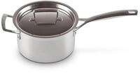Le Creuset Stielkasserolle mit Deckel aus 3-ply Edelstahl, &Oslash; 18 cm, F&uuml;r alle