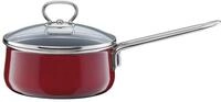 Riess, 0730-008, Stielkasserolle mit Glasdeckel &Oslash; 16cm, ROSSO, Emaille, Vol. (rec.):