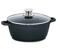 Kela 11552 Fleischtopf Kerros aus Aluguss, schwarz, 24 x 24 x 10,5 cm