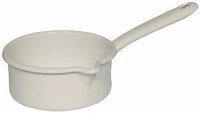 Riess, 0035-033, Stielkasserolle mit gro&szlig;em Ausguss &oslash; 12cm, WEISS, Emaille,...