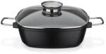 GSW 414579 Viereckbr&auml;ter Gourmet Granit, Aluminium, schwarz - 28 x 28 x 8,5 cm