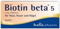 BIOTIN beta 5 Tabletten - Biotin 5mg hochdosiert (Vitamin B7), 20 St&uuml;ck