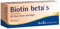 BIOTIN beta 5 Tabletten - Biotin 5mg hochdosiert (Vitamin B7), 60 St&uuml;ck