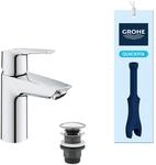 GROHE Start, energiesparende Waschtischarmatur, Kaltwasser in Mittelstellung
