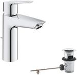 GROHE Start, energiesparende Waschtischarmatur, Kaltwasser in Mittelstellung