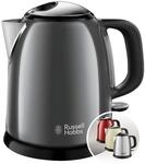 Russell Hobbs Wasserkocher klein [1,0l] Colours+ Edelstahl Grau (2400W,