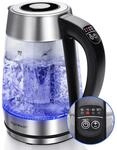 Aigostar Glas Wasserkocher mit Temperatureinstellung 1,7L, 2-in-1 Teekocher mit