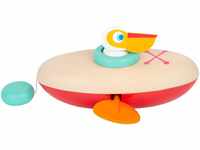 Small Foot Wasserspielzeug Aufzieh-Kanu Pelikan aus Holz, Aufziehspielzeug fürs
