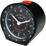 ATRIUM Funkwecker analog schwarz ohne Ticken mit Beleuchtung, Nachtlicht und Snooze