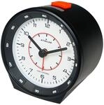 ATRIUM Funkwecker analog schwarz ohne Ticken mit Beleuchtung, Nachtlicht und Snooze