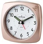 Atrium Wecker Analog Quarz ohne Ticken, mit Licht und Snooze ros&eacute; metallic A251-17