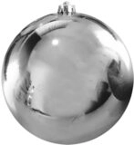 Christbaumkugel Kuststoff PVC XXL silber 20cm Weihnachtskugeln Baumschmuck Dekokugeln