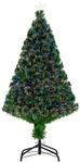 HOMCOM K&uuml;nstlicher Weihnachtsbaum mit LED Lichtfaser 120 cm f&uuml;r Innen Gr&uuml;n 