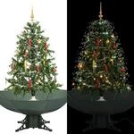 vidaXL Schneiender Weihnachtsbaum mit Schirmfu&szlig; Schneefall Kugeln LED-Lampen