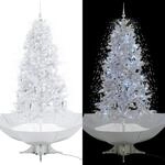 vidaXL Schneiender Weihnachtsbaum mit Schirmfu&szlig; Schneefall Kugeln LED-Lampen