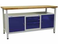ADB Werktisch Werkzeugtisch Werkbank Arbeitstisch mit 2 Türen und 3 Schubladen