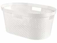 CURVER Wäschekorb Infinity mit Punktmuster 39l weiß, Plastik, 35 x 25 x 10 cm