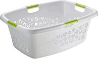Rotho Flowers W&auml;schekorb 50l mit 4 Griffen, Kunststoff (PP) BPA-frei, grau, 50l