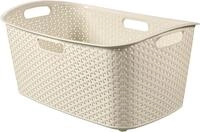 Curver 223393 My Style Korb, rechteckig, 50 L, Rattan, Kunststoff, elfenbeinfarben,