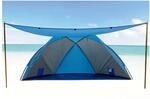 Strandmuschel 46254 mit zus&auml;tzlichem Sonnendach und UV-Schutz - 270 x 120 x 120 cm