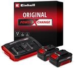 Original Einhell Starter Kit 2X 4,0 Ah Akkus und Twincharger Power X-Change (Li-Ion,