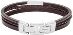 Fossil Armband F&uuml;r M&auml;nner Vintage Casual, L&auml;nge: 180mm - 195mm Braun Lederarmband,