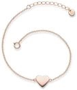 GLANZST&Uuml;CKE M&Uuml;NCHEN Damen-Armband Herz Sterling Silber ros&eacute;vergoldet 17 + 3 cm -