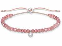 Thomas Sabo Damen Armband rosa Perlen mit weißem Stein 925 Sterling Silber